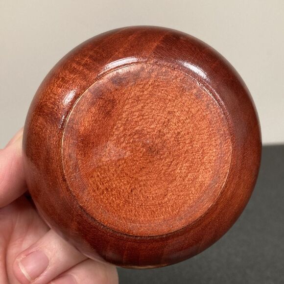 Vintage Small Round Wooden Lidded Bowl inscribed Dubrovnik - Salt Cellar, Spices - Picture 10 of 12